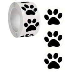 Dog Paw Print Stickers - Black on Transparent